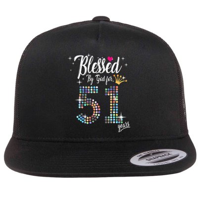 Blessed By God For 51 Years 51st Birthday Anniversary Flatbill Hat