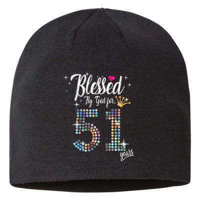 Blessed By God For 51 Years 51st Birthday Anniversary Sustainable Beanie