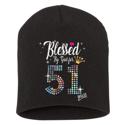 Blessed By God For 51 Years 51st Birthday Anniversary Short Acrylic Beanie