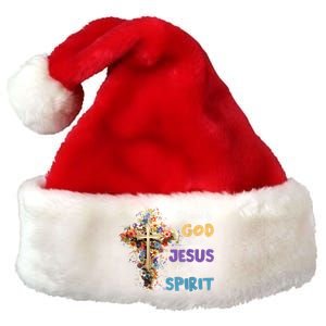 Blessed By God Loved By Jesus Cross Christian Religious Premium Christmas Santa Hat