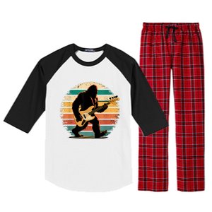 Bigfoot Bass Guitar Bass Player Gifts For Bass Player Raglan Sleeve Pajama Set