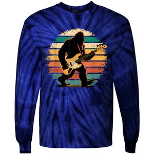 Bigfoot Bass Guitar Bass Player Gifts For Bass Player Tie-Dye Long Sleeve Shirt