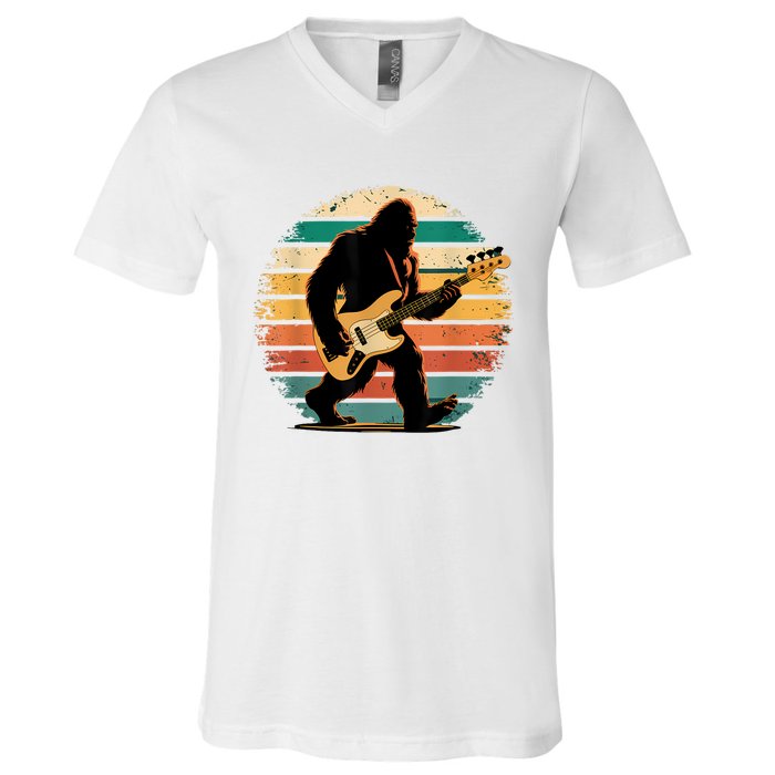 Bigfoot Bass Guitar Bass Player Gifts For Bass Player V-Neck T-Shirt