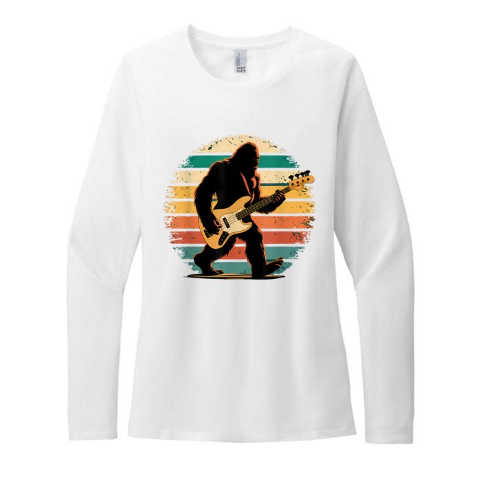 Bigfoot Bass Guitar Bass Player Gifts For Bass Player Womens CVC Long Sleeve Shirt