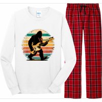 Bigfoot Bass Guitar Bass Player Gifts For Bass Player Long Sleeve Pajama Set