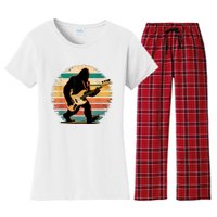 Bigfoot Bass Guitar Bass Player Gifts For Bass Player Women's Flannel Pajama Set