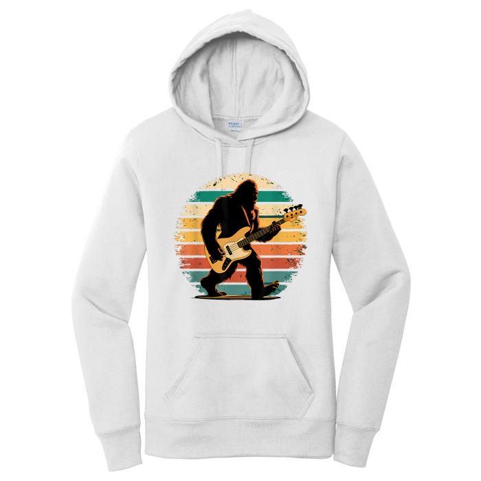 Bigfoot Bass Guitar Bass Player Gifts For Bass Player Women's Pullover Hoodie