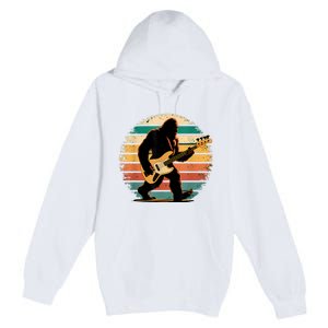 Bigfoot Bass Guitar Bass Player Gifts For Bass Player Premium Pullover Hoodie