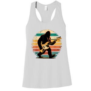 Bigfoot Bass Guitar Bass Player Gifts For Bass Player Women's Racerback Tank