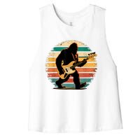 Bigfoot Bass Guitar Bass Player Gifts For Bass Player Women's Racerback Cropped Tank