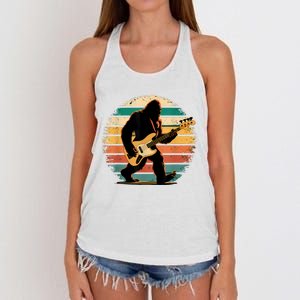 Bigfoot Bass Guitar Bass Player Gifts For Bass Player Women's Knotted Racerback Tank