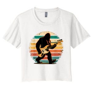 Bigfoot Bass Guitar Bass Player Gifts For Bass Player Women's Crop Top Tee