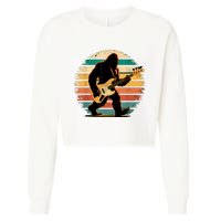 Bigfoot Bass Guitar Bass Player Gifts For Bass Player Cropped Pullover Crew