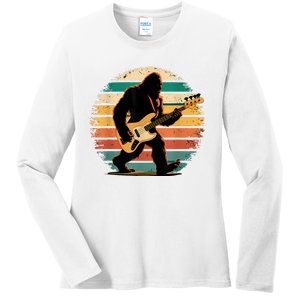 Bigfoot Bass Guitar Bass Player Gifts For Bass Player Ladies Long Sleeve Shirt