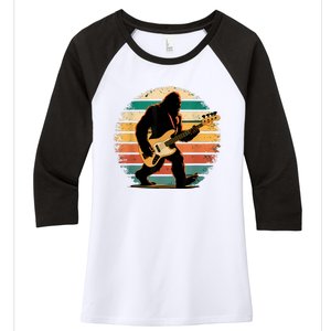 Bigfoot Bass Guitar Bass Player Gifts For Bass Player Women's Tri-Blend 3/4-Sleeve Raglan Shirt