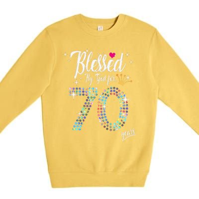 Blessed By God For 70 Years 70th Birthday Anniversary Premium Crewneck Sweatshirt