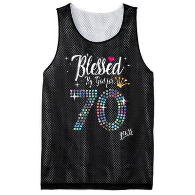 Blessed By God For 70 Years 70th Birthday Anniversary Mesh Reversible Basketball Jersey Tank