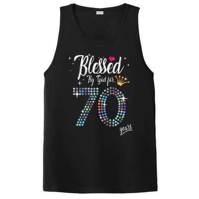 Blessed By God For 70 Years 70th Birthday Anniversary PosiCharge Competitor Tank