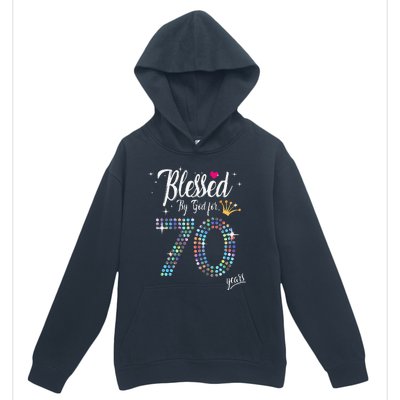 Blessed By God For 70 Years 70th Birthday Anniversary Urban Pullover Hoodie