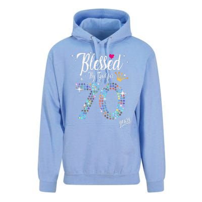 Blessed By God For 70 Years 70th Birthday Anniversary Unisex Surf Hoodie