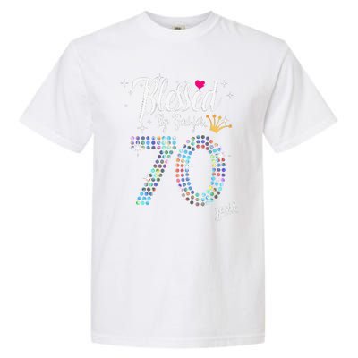 Blessed By God For 70 Years 70th Birthday Anniversary Garment-Dyed Heavyweight T-Shirt