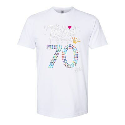 Blessed By God For 70 Years 70th Birthday Anniversary Softstyle CVC T-Shirt