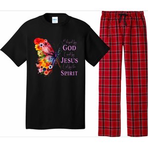 Blessed By God Loved By Jesus, Butterfly Christian Faith Pajama Set