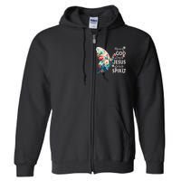 Blessed By God Loved By Jesus Floral Butterfly Christian Full Zip Hoodie