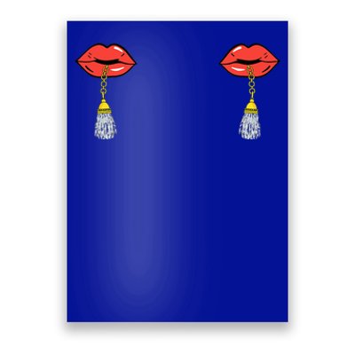 Burlesque Boobs Gag Red Lip Tassel Pasties Poster