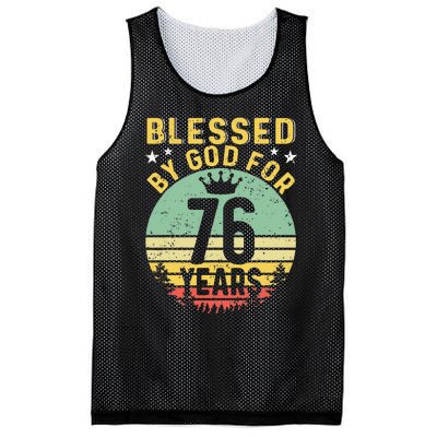 Blessed By GOD For 76 Years Of Being Awesome 76 Birthday Mesh Reversible Basketball Jersey Tank