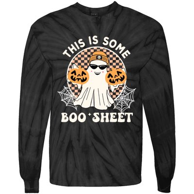 Boojee Boojee Ghost Funny Cup Tumbler Halloween Fall Ghoul Tie-Dye Long Sleeve Shirt