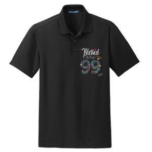 Blessed By God For 99 Years 99th Birthday Anniversary Dry Zone Grid Polo