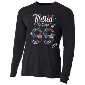 Blessed By God For 99 Years 99th Birthday Anniversary Cooling Performance Long Sleeve Crew