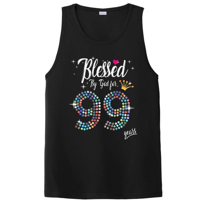 Blessed By God For 99 Years 99th Birthday Anniversary PosiCharge Competitor Tank