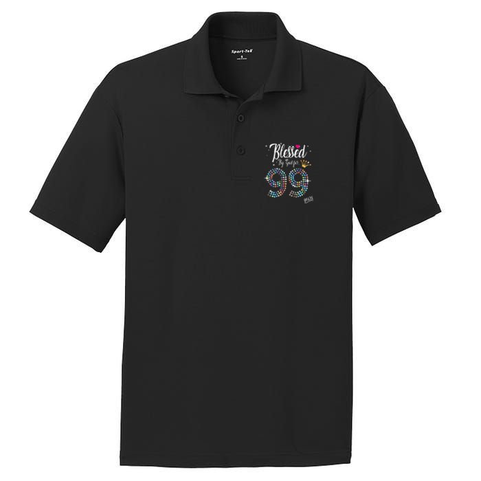 Blessed By God For 99 Years 99th Birthday Anniversary PosiCharge RacerMesh Polo