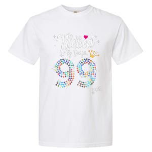 Blessed By God For 99 Years 99th Birthday Anniversary Garment-Dyed Heavyweight T-Shirt