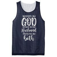 Blessed By God Spoiled By My Husband Protected By Both Mesh Reversible Basketball Jersey Tank