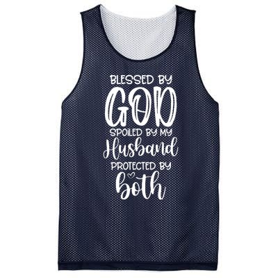 Blessed By God Spoiled By My Husband Protected By Both Mesh Reversible Basketball Jersey Tank