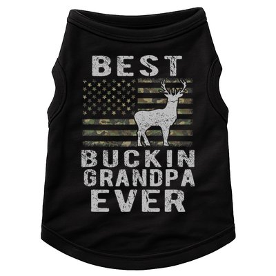 Best Bucking Grandpa Ever Camouflage Us Flag Deer Hunting Doggie Tank