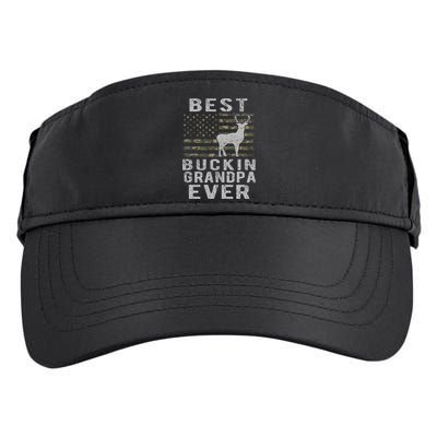 Best Bucking Grandpa Ever Camouflage Us Flag Deer Hunting Adult Drive Performance Visor