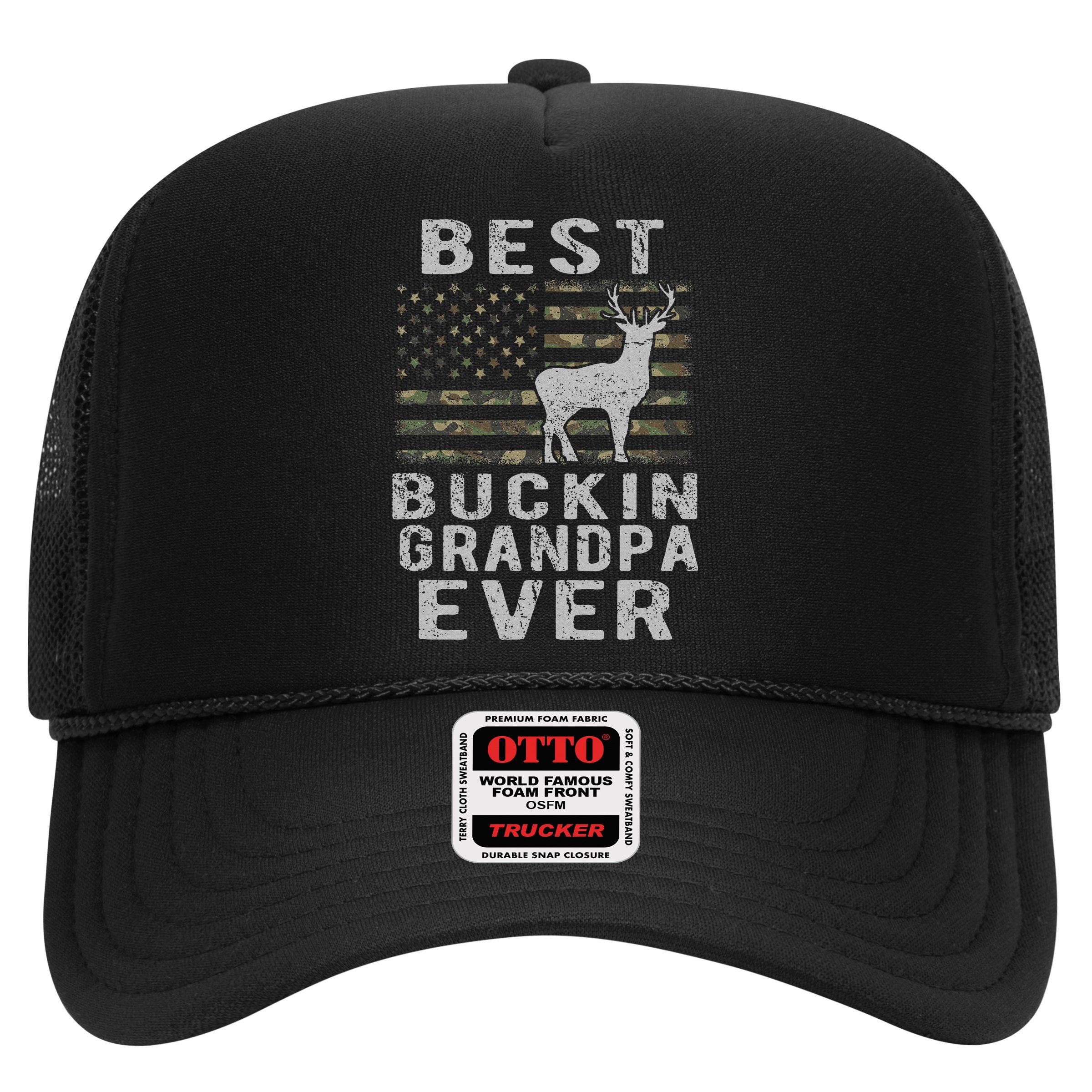 Best Bucking Grandpa Ever Camouflage Us Flag Deer Hunting Hat