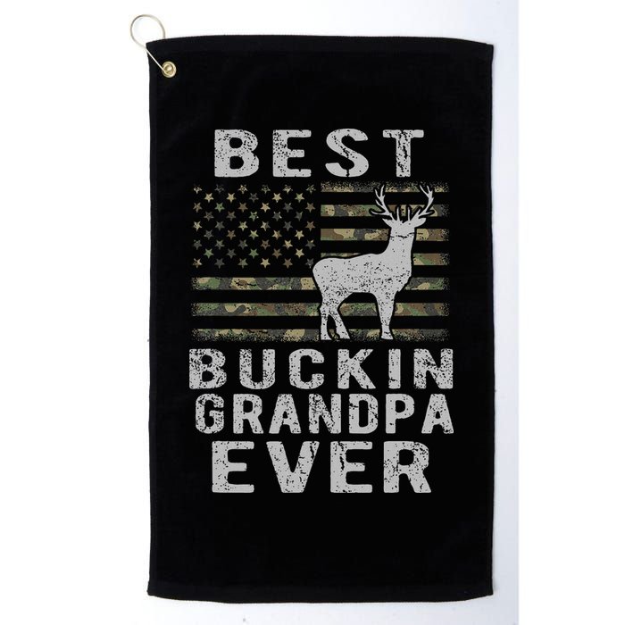 Best Bucking Grandpa Ever Camouflage Us Flag Deer Hunting Golf Towel