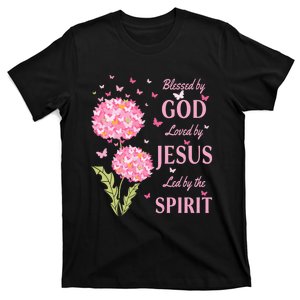 Blessed By God Loved By Jesus Butterfly Dandelion T-Shirt