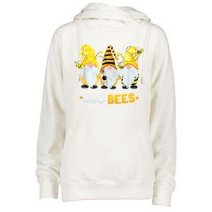 Boo Bees Gnome Cute Bee Lover Beekeeping Cute Gift Womens Funnel Neck Pullover Hood