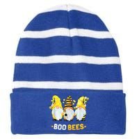 Boo Bees Gnome Cute Bee Lover Beekeeping Cute Gift Striped Beanie with Solid Band