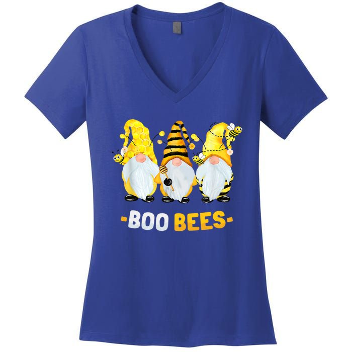 Boo Bees Gnome Cute Bee Lover Beekeeping Cute Gift Women's V-Neck T-Shirt