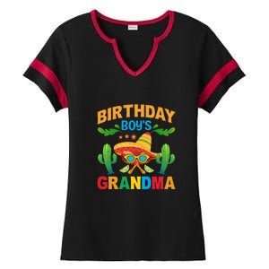 Birthday Boy Grandma Cinco De Mayo Funny Cactus Ladies Halftime Notch Neck Tee