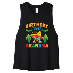 Birthday Boy Grandma Cinco De Mayo Funny Cactus Women's Racerback Cropped Tank