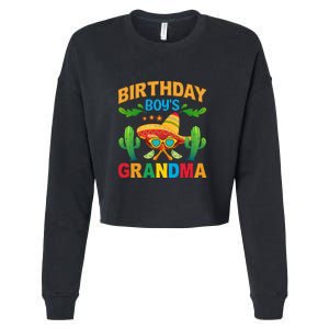 Birthday Boy Grandma Cinco De Mayo Funny Cactus Cropped Pullover Crew