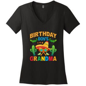 Birthday Boy Grandma Cinco De Mayo Funny Cactus Women's V-Neck T-Shirt